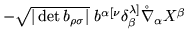 $-\sqrt{\vert\det
b_{\rho\sigma}\vert}~b^{\alpha[\nu}\delta^{\lambda]}_\beta
\mathring{\nabla}_{\alpha}{X^\beta}$